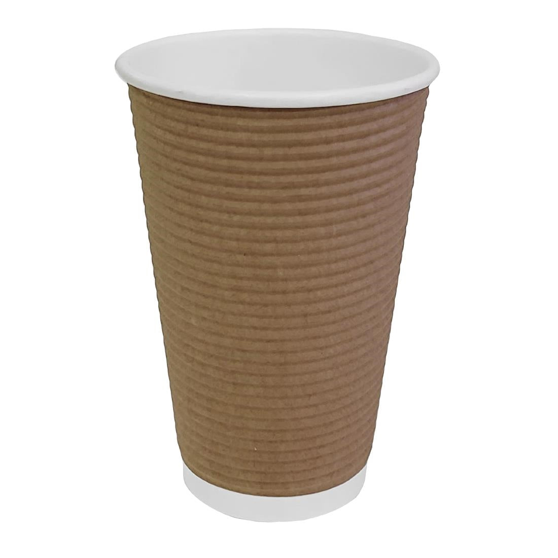 GF025 Fiesta Recyclable koffiebeker ribbelwand kraft 455ml (25 stuks)