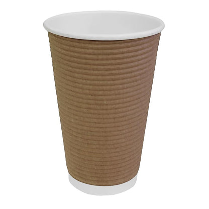 GF025 Fiesta Recyclable koffiebeker ribbelwand kraft 455ml (25 stuks)