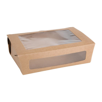 FN899 Fiesta Recyclable saladeboxen met PET venster 1600ml (100 stuks)