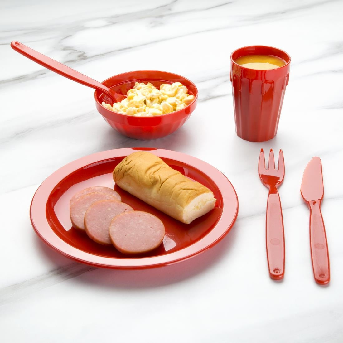 CB770 Olympia Kristallon polycarbonaat borden 23cm rood (12 stuks)