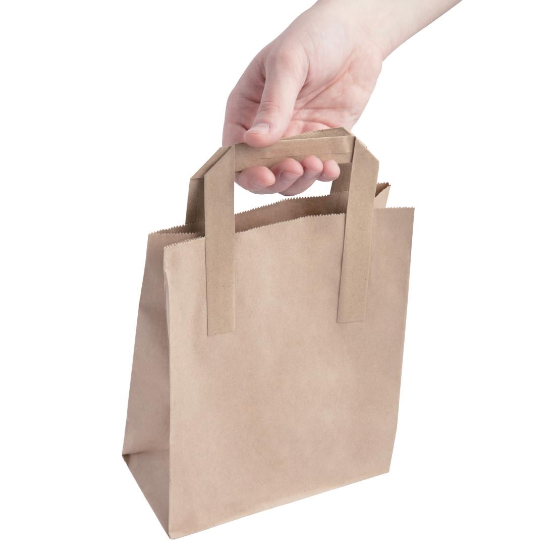 CS351 Fiesta Recyclable gerecyclede bruine papieren draagtassen klein (250 stuks)