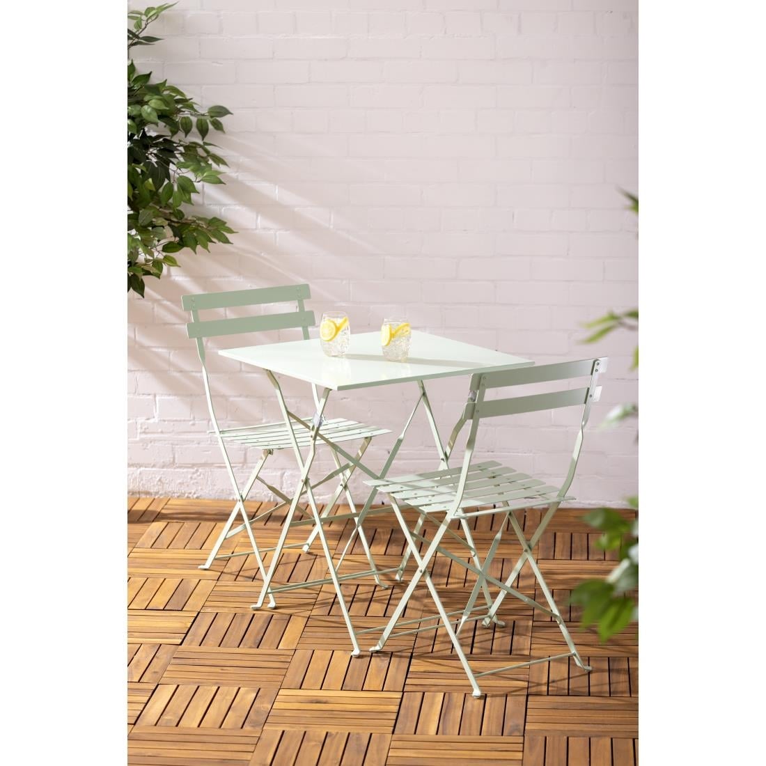 FT270 Bolero stalen klapstoelen lichtgroen (2 stuks)