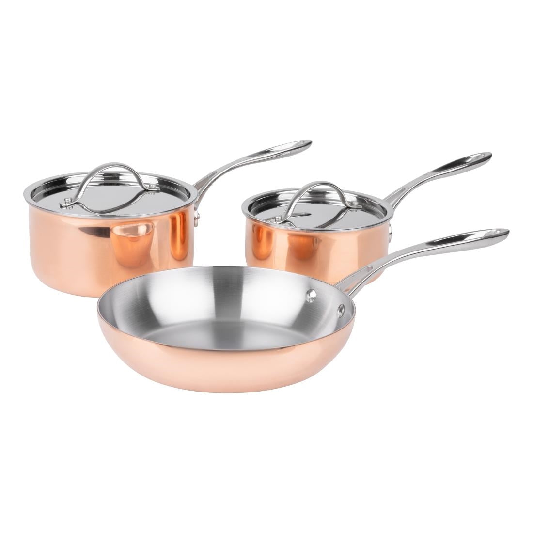 SA655 Vogue cook like a pro 3-delige driewandige koperen pannenset
