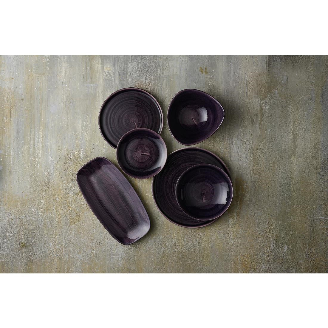 DX068 Churchill Stonecast Patina Deep Purple Driehoekige Kom 15.2cm (12 stuks)
