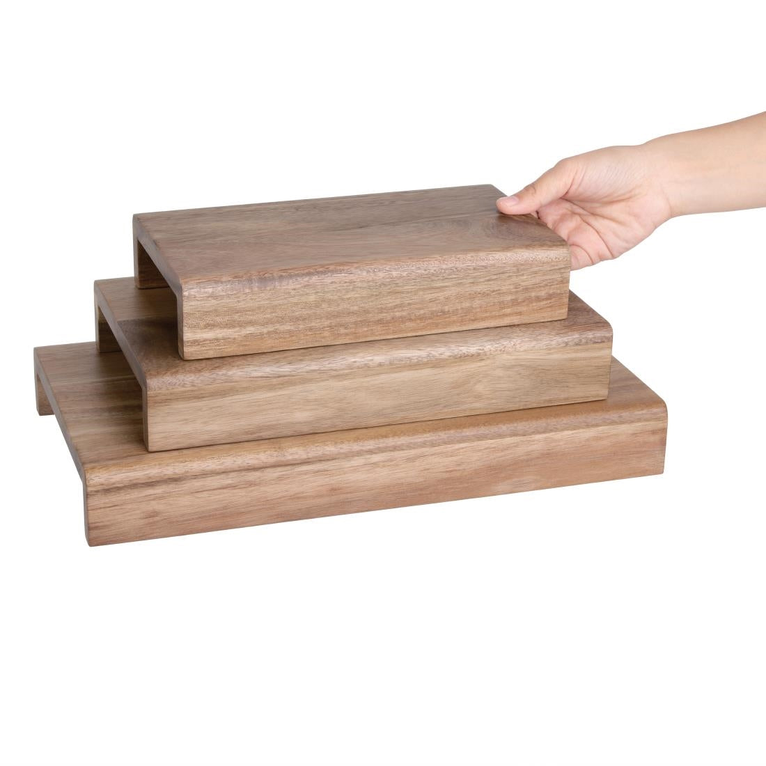CP697 Olympia FSC acaciahouten set van 3 verhogers (3 Stuks)