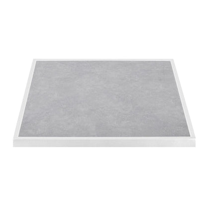 FU514 Bolero Tafelblad Van Gehard Glas Met Lichtgrijs Steeneffect En Witte Rand 700 mm Voor Buiten