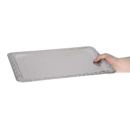 P005 APS RVS serveerschaal met versierde rand 42x31cm