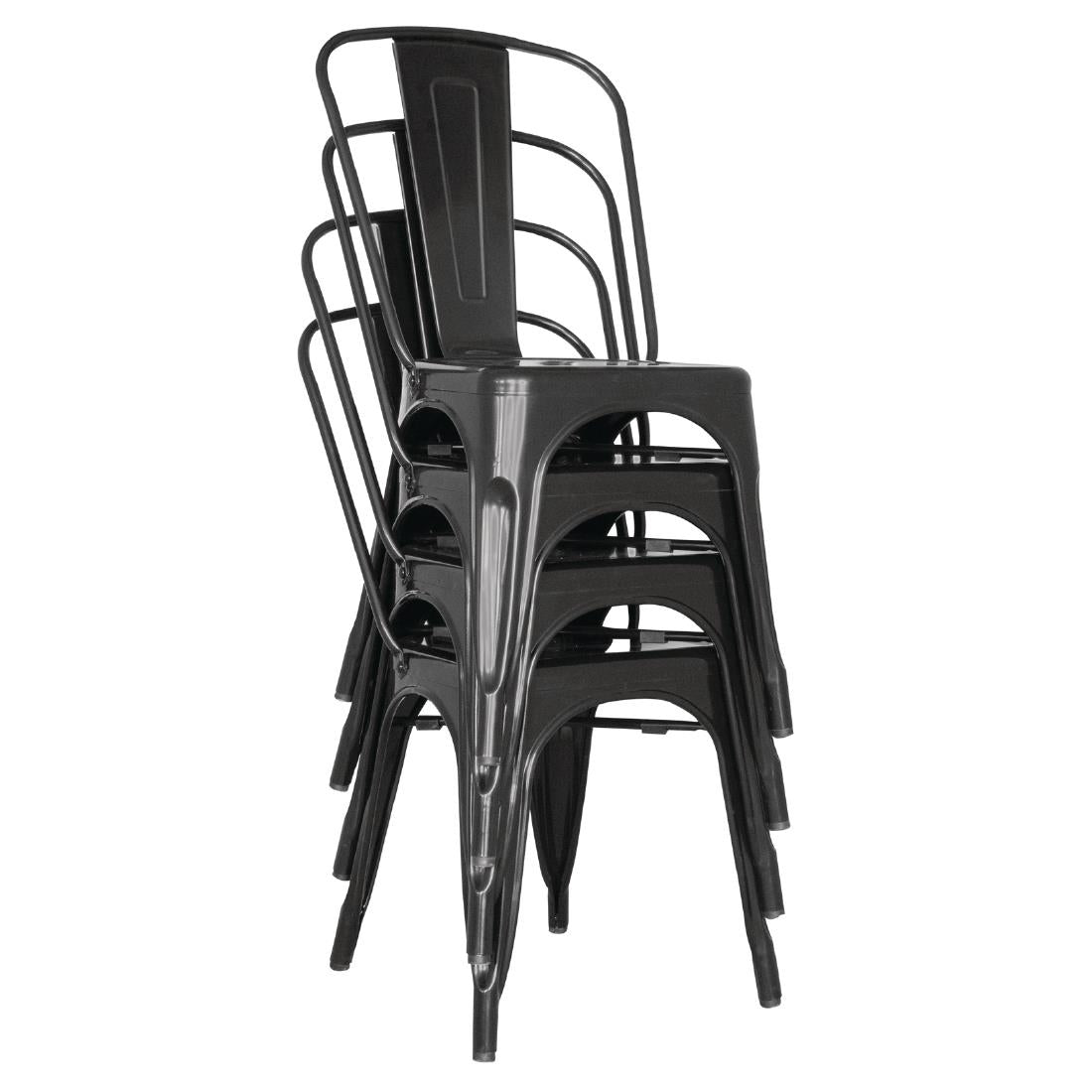 GL331 Bolero Bistro stalen stoel zwart (4 stuks)