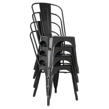 GL331 Bolero Bistro stalen stoel zwart (4 stuks)