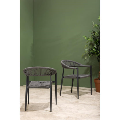 HZ590 Bolero Eden PE gevlochten rattan outdoor armstoelen antraciet (4stuks)
