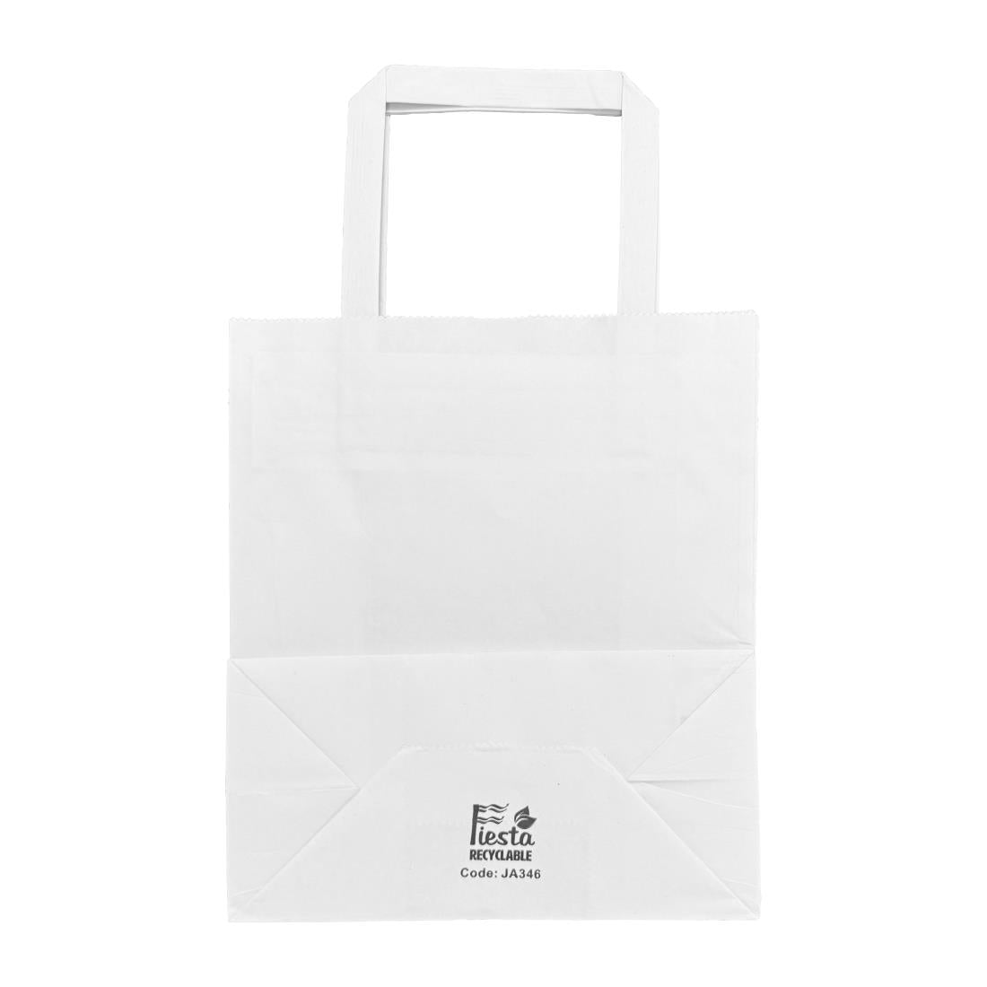 JA346 Fiesta recyclebare platte witte papieren zakken klein (250 stuks)