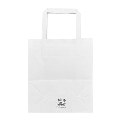JA346 Fiesta recyclebare platte witte papieren zakken klein (250 stuks)