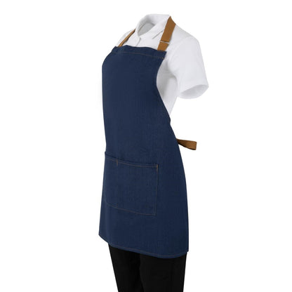 BA158 Southside Denim Blauw Short Met Bruine Bandjes