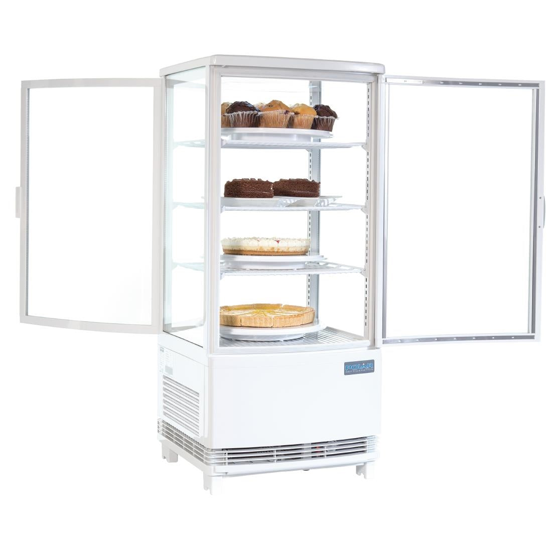 CB507 Polar C-serie koelvitrine met gebogen deuren 86L wit