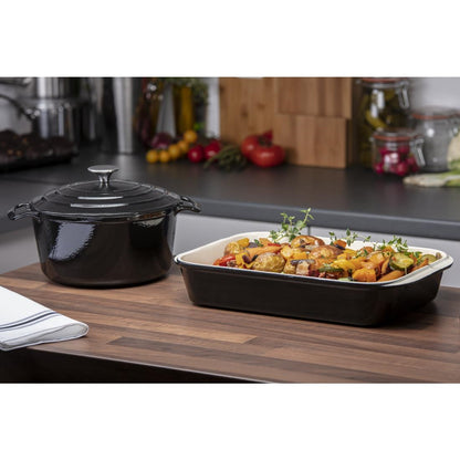 SA619 Vogue 2-delige gietijzeren braadpan en ovenschaal set