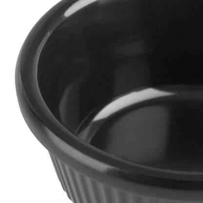 DM162 Olympia Kristallon melamine ramekins geribbeld zwart 2,8cl (12 stuks)
