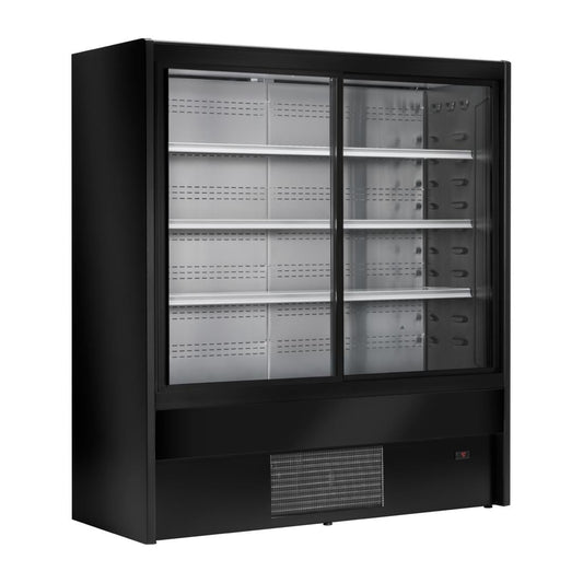 UA054-100 Zoin Cervinho Multideck Display Zwart Met Schuifdeuren 1000mm