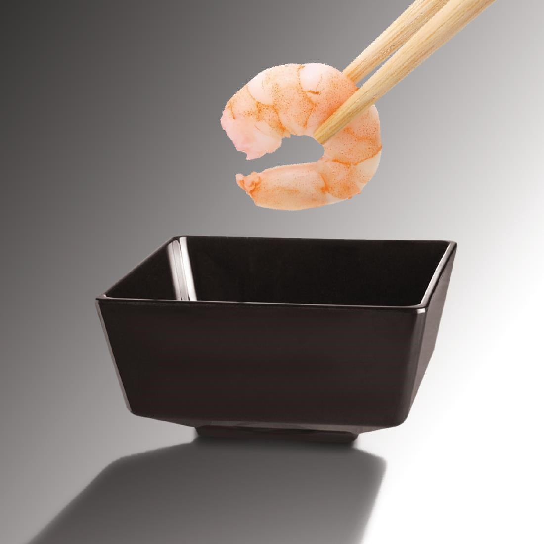 GF091 APS Float vierkante melamine kom zwart 5,5x5,5cm
