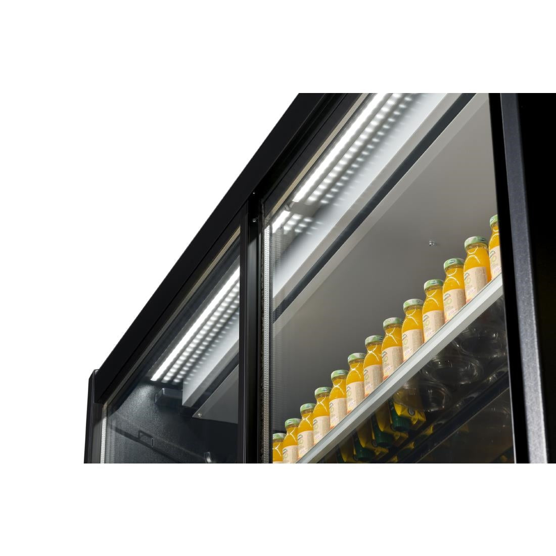 UA055-120 Zoin Cervinho Multideck Display Zwart Met Scharnierende Deuren 1200mm