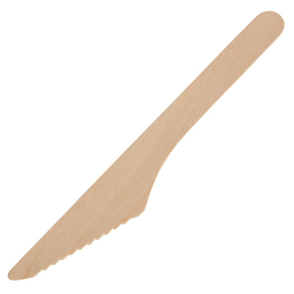 CD902 Fiesta Compostable biologisch afbreekbare houten messen 16,5cm (100 stuks)