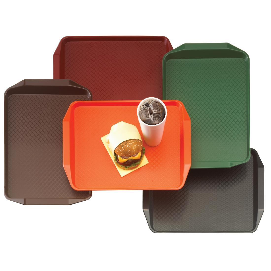 DE316 Cambro polypropyleen fastfood dienblad met handvatten groen 43x30cm