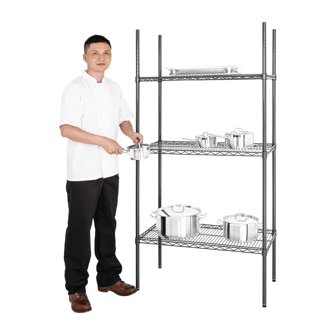 DC819 Nisbets essentials 3-laags gecoate stellingkast 1820 x 915 x 457mm