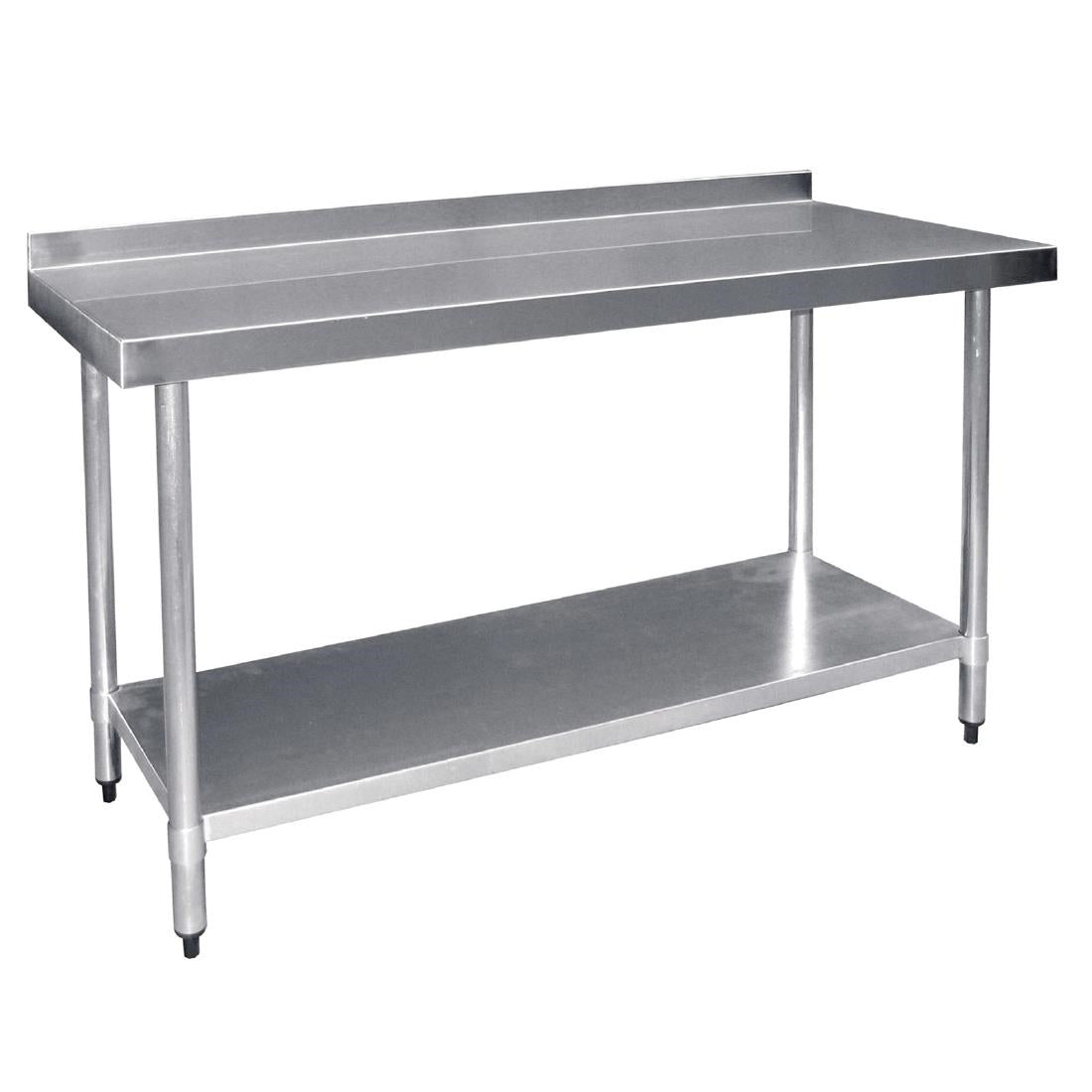 T383 Vogue RVS werktafel met achteropstand 90x180x60cm