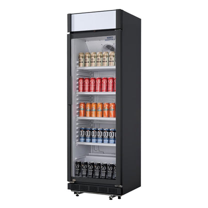 CJ794 Nisbets Essentials Rechtopstaande Display Koeling met Lichtbak 346Ltr