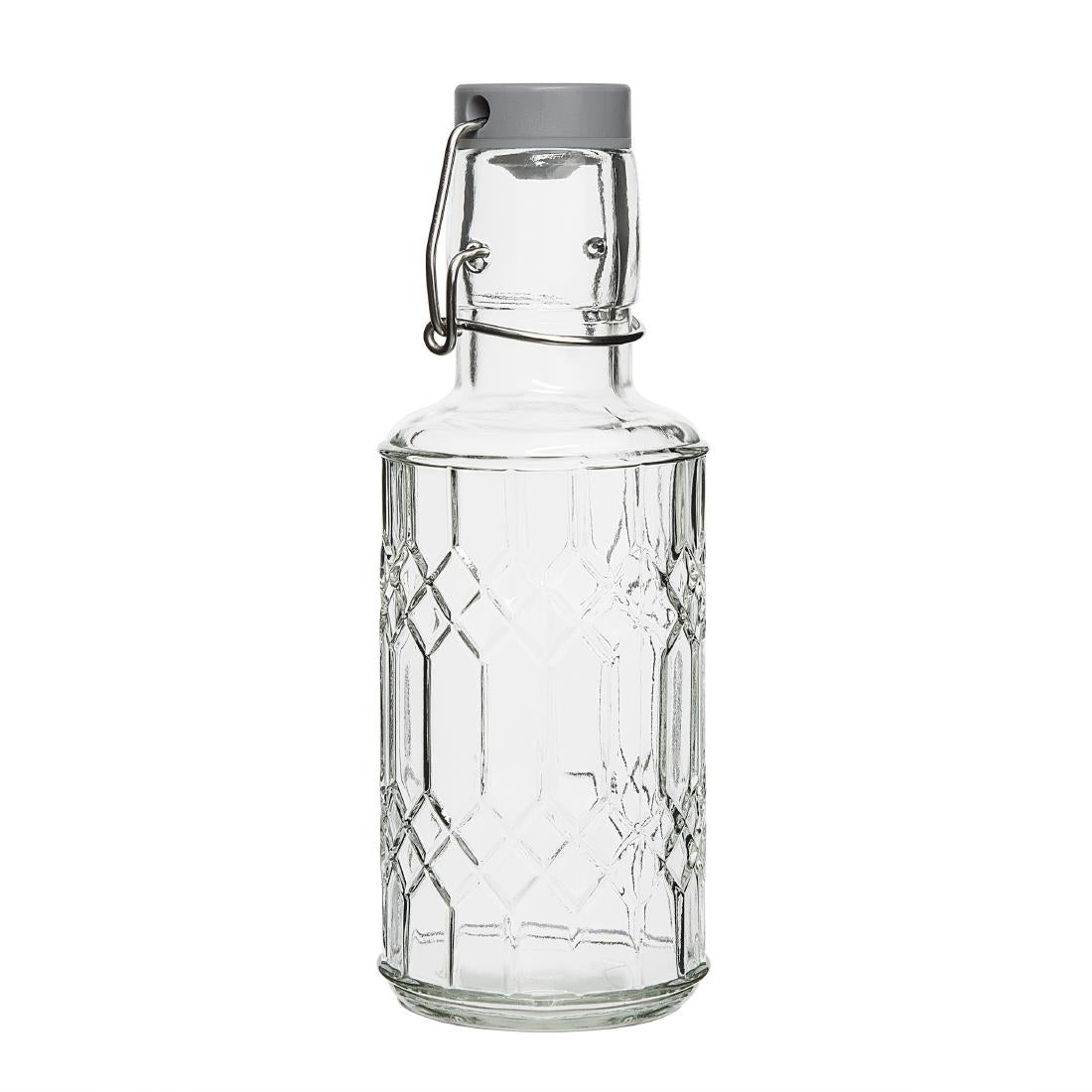 DN818 Olympia geo glazen waterfles met stop 380 ml (6 stuks)