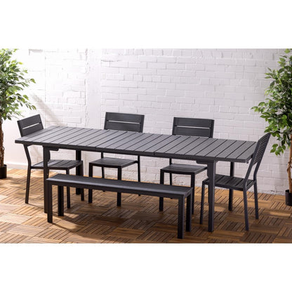 HW526 Bolero Valletta Grijs Gelat Lattenverlengbare Buiteneetkamertafel