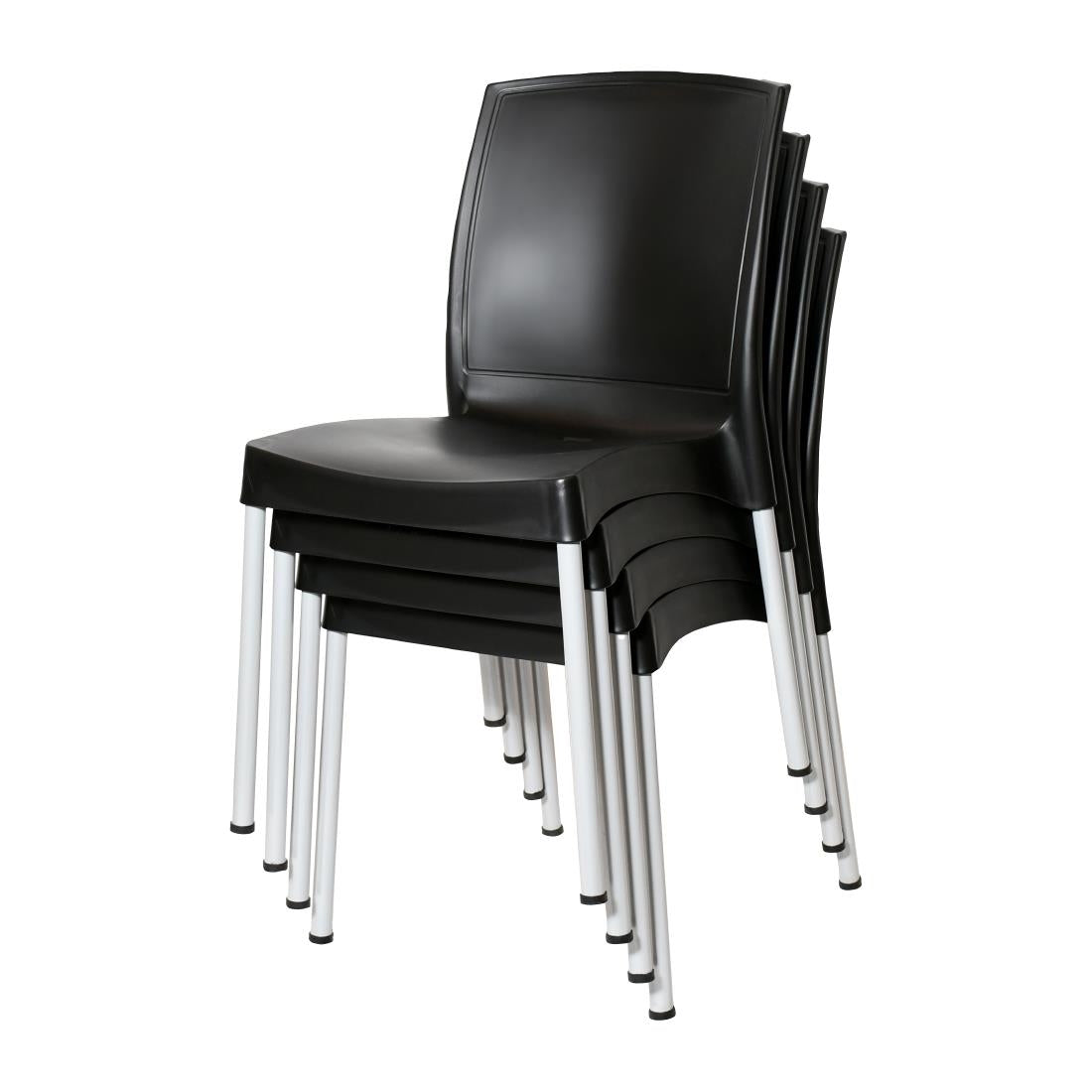 JA918 Bolero Elements Polypropyleen Stoelen Zwart (4 stuks)