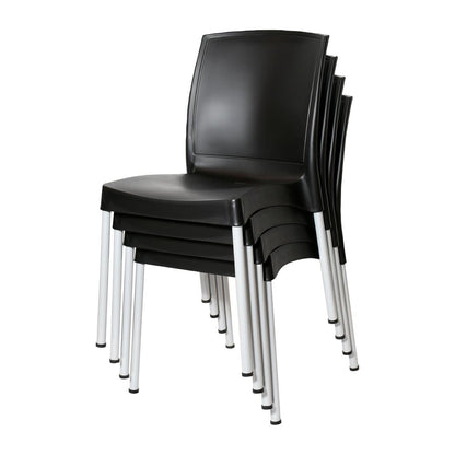 JA918 Bolero Elements Polypropyleen Stoelen Zwart (4 stuks)