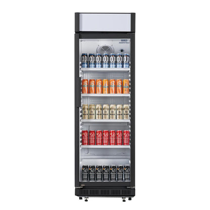 CJ794 Nisbets Essentials Rechtopstaande Display Koeling met Lichtbak 346Ltr