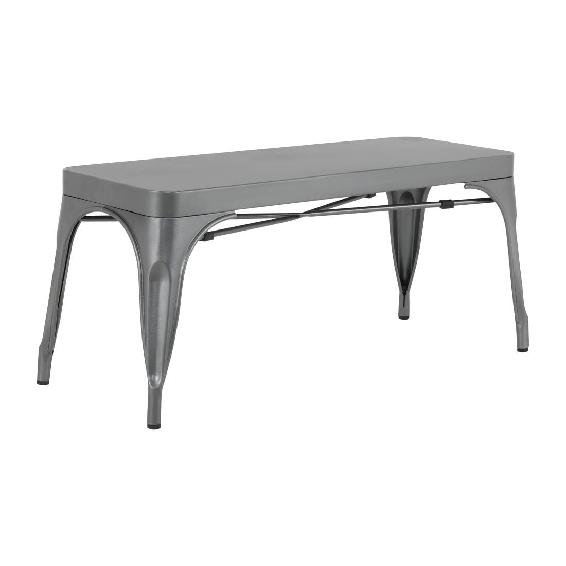 JA329 Bolero Bistro Metalen Bank Donkergrijs 1000mm (2 stuks)