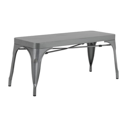 JA329 Bolero Bistro Metalen Bank Donkergrijs 1000mm (2 stuks)