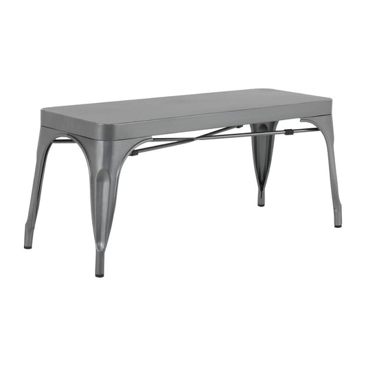 JA329 Bolero Bistro Metalen Bank Donkergrijs 1000mm (2 stuks)