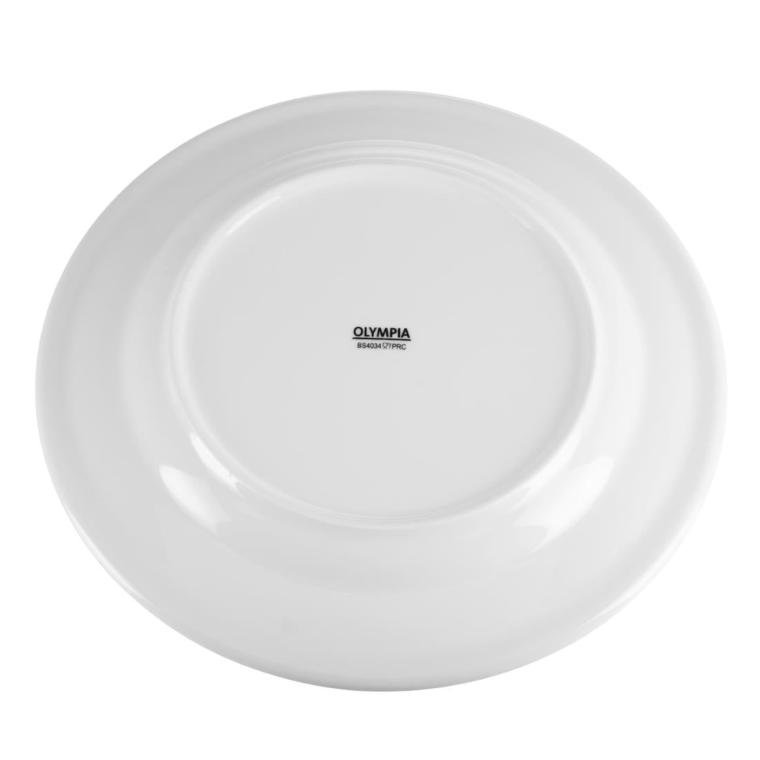 CB482 Olympia Whiteware Witte Borden Met Brede Rand 28cm (6 Stuks)