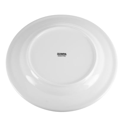 CB482 Olympia Whiteware Witte Borden Met Brede Rand 28cm (6 Stuks)