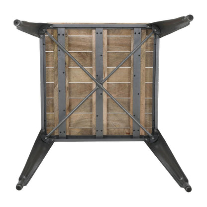 HZ813 Bolero Bistro Eettafel Met Lattenblad Van Mangohout En Donkergrijze Poot 650mm