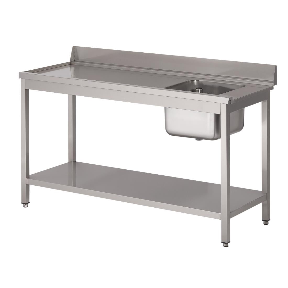 DS463 Gastro M RVS spoeltafel 1 spoelbak rechts 140x70cm