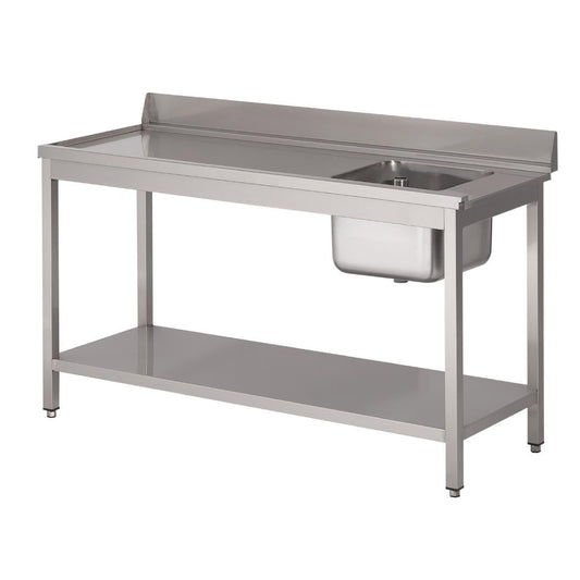 DS463 Gastro M RVS spoeltafel 1 spoelbak rechts 140x70cm