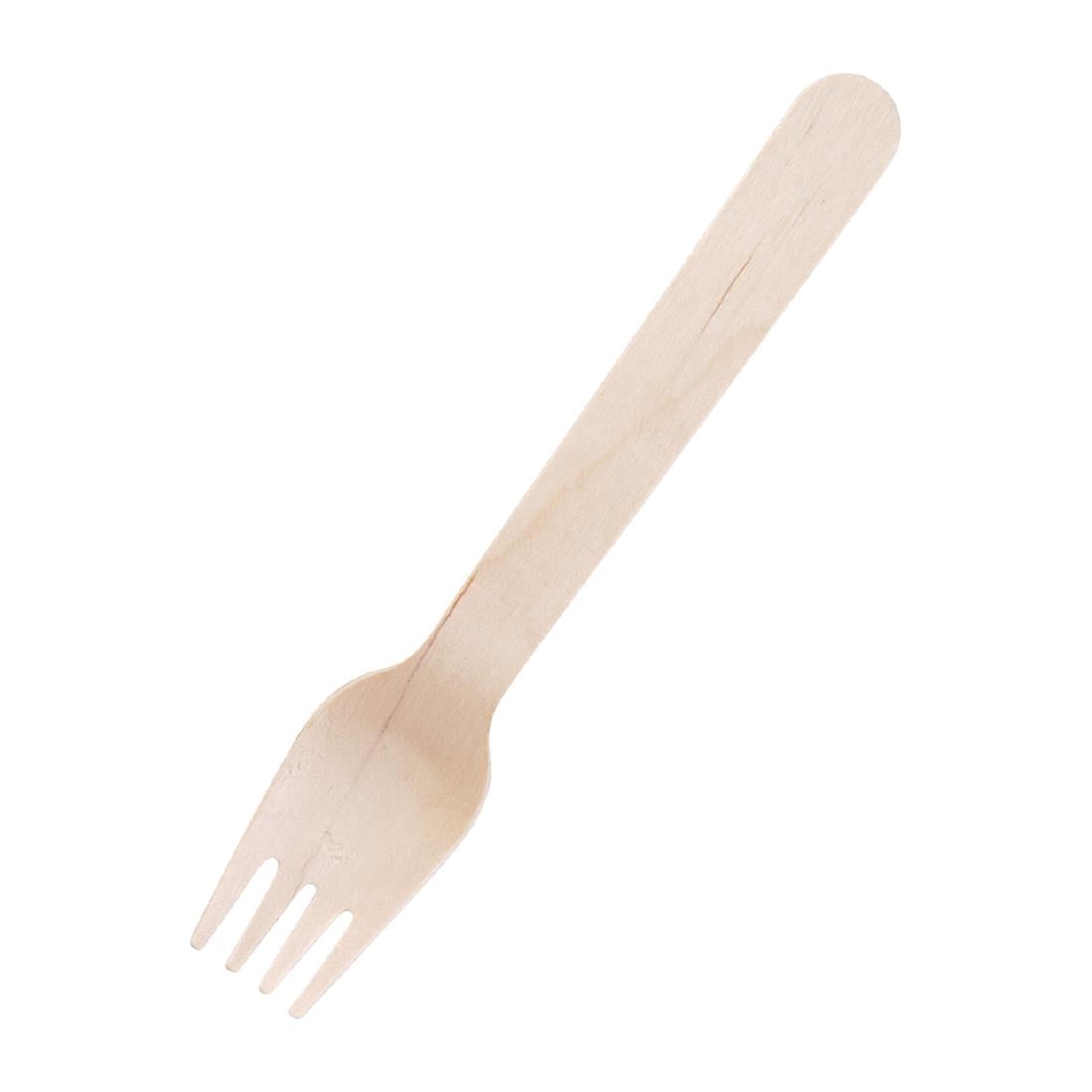 CD903 Fiesta Compostable biologisch afbreekbare houten vorken 15,5cm (100 stuks)