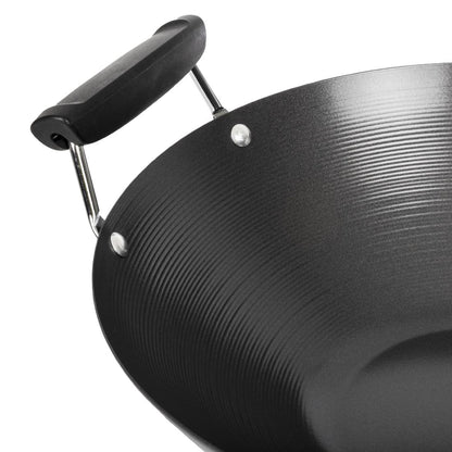 K250 Anti-kleef inductie wok met platte bodem 35,5cm