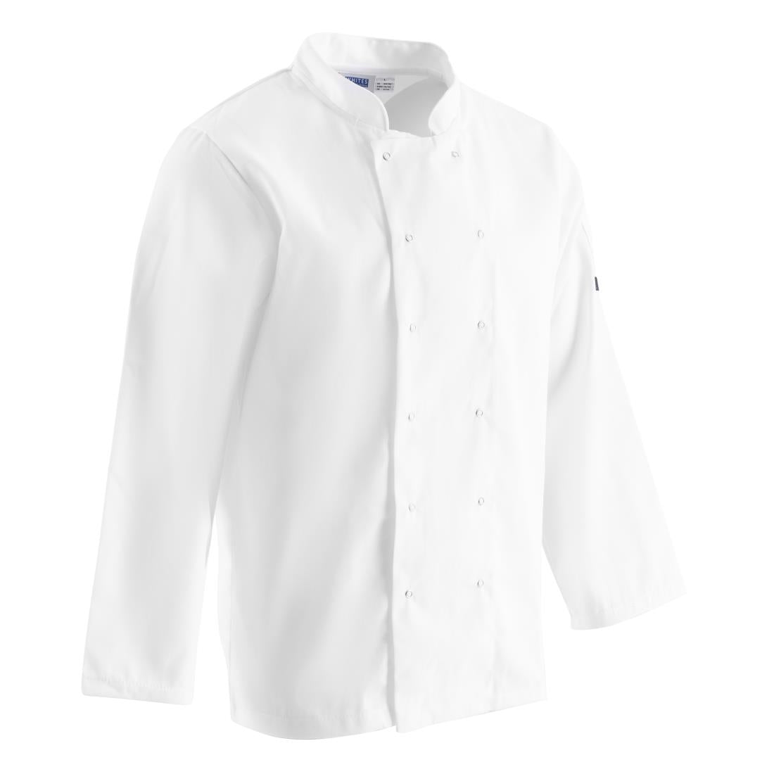 A134-S Whites Vegas koksbuis lange mouw wit S