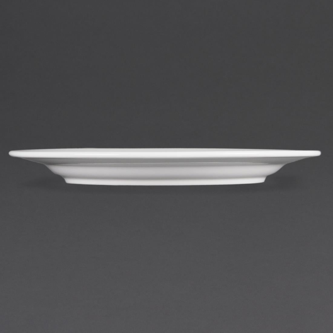 CB482 Olympia Whiteware Witte Borden Met Brede Rand 28cm (6 Stuks)