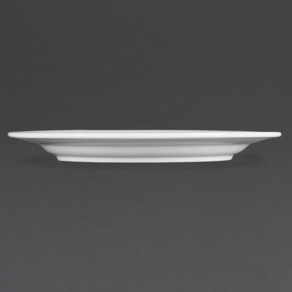 CB482 Olympia Whiteware Witte Borden Met Brede Rand 28cm (6 Stuks)