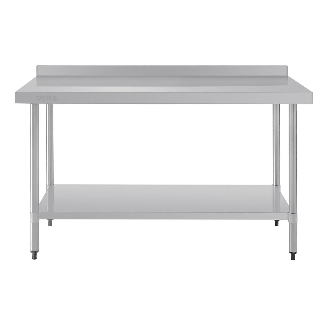 T382 Vogue RVS werktafel met achteropstand 90x150x60cm
