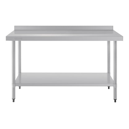 T382 Vogue RVS werktafel met achteropstand 90x150x60cm