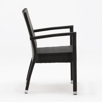 DL477 Bolero polyrotan stoelen met armleuning antraciet (4 stuks)