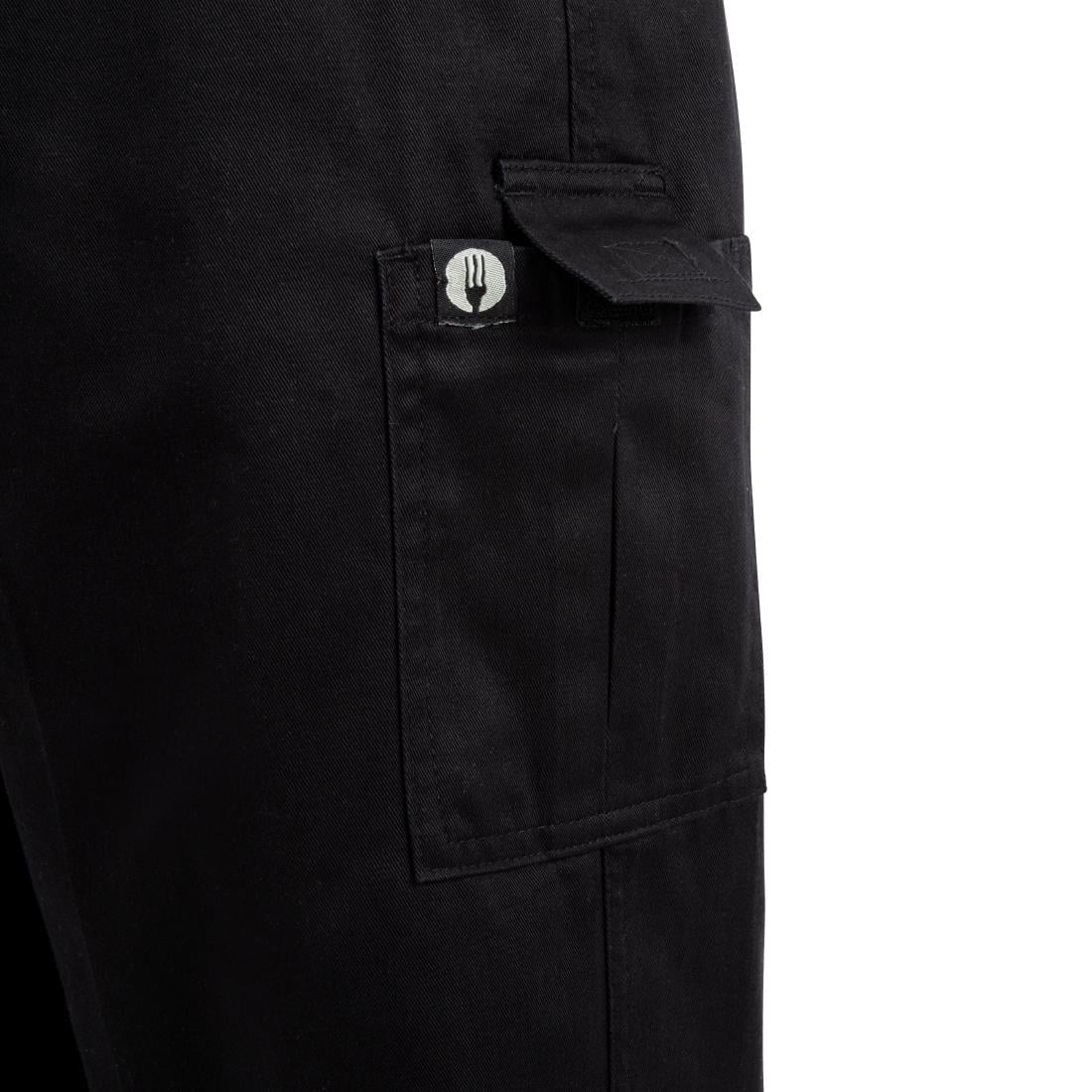 B222-M Chef Works unisex slim fit cargo broek zwart M